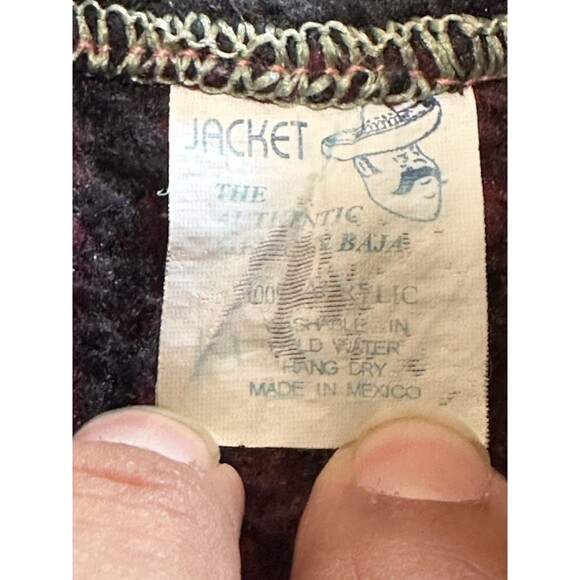 Authentic Earth Ragz Baja "drug rug" hoodie, a classic hippie poncho S/M - Picture 9 of 9